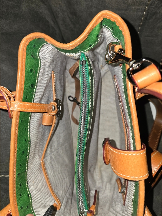 Dooney & Bourke Green Leather Tote Bag - Picture 3 of 5